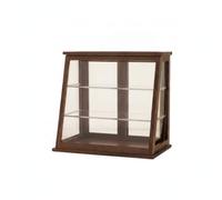 Amagogo Vitrina Miniatura de Madera para Casa de Muñecas Escaparate Mostrador Expositor con Estructura Robusta y Paneles, Nogal B-胡桃木, Gabinete De Pastel 100mm De Largo