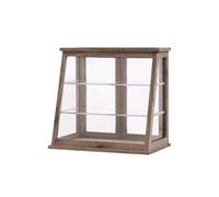 Amagogo Vitrina Miniatura de Madera para Casa de Muñecas Escaparate Mostrador Expositor con Estructura Robusta y Paneles, Nogal Sin Tratar A-素坯胡桃木, Gabinete De Pastel 100mm De Largo
