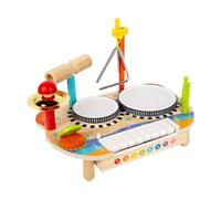 Amagogo Xilófono Infantil Tabla de Percusión Tambor Triángulo Platillo Maraca de Madera Educativo Coordinación Adecuado para Niños Pequeños Aprendizaje Temprano Aula Hogar