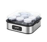 Amagogo Yogurtera Máquina de Yogur Fermentador Digital con Tarros de Cristal y Tapa Transparente Control de Temperatura y Panel Táctil Adecuada para Cocina