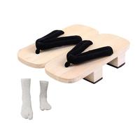 Amagogo Zuecos de madera japoneses antideslizantes con calcetines Tabi para hombres y mujeres sandalias para uso diario, 44