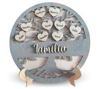 Amaisso® Arbol de la Vida Personalizado Decoracion del Hogar - Arbol Genealogico Familia con Nombres de Madera, Un Regalo para Toda la Vida, Ideal para Aniversarios, Bodas de Oro, Abuelos, Madres