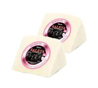 Amaisso® Caja de Quesos Regalo Gourmet | Surtido de 2 Cuñas de Queso Fresco Tierno de Oveja Bajo en Sal | Quesos Artesanos de La Mancha | "Pack Muy Tierno 500 gr" SALETA
