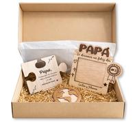 Amaisso® Regalo dia de la Madre - Regalos Personalizados dia de la Madre Originales - Cuadro Personalizado Marco Foto Mama - Pack Portafotos Mamá, Insignia y Placa, Cumpleaños o Dia do Mai (PACK PAPA)
