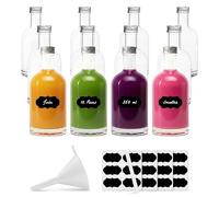 Amajoy 12 botellas de cristal vacías de 350 ml con tapón de rosca, botellas de vino, botellas de licor, vinagre o aceite para rellenar