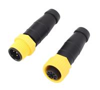 AMAKO NMEA 2000 Resistor Kit M12 5Pin Macho/Hembra-Conector roscado de Plástico ABS para Sensores, Actuadores, DeviceNet, Rail Transit (Amarillo)