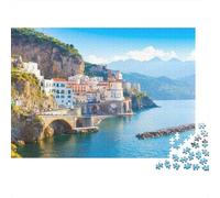 Amalfi Coast Puzzle 1000 Piezas Papel Reciclado Cliffside Town Puzzles para Adultos Divertido and Desafiante Family Juego Holiday Blessings Gift para Men 38x26cm/1000pcs