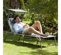 Amalfi Creamy Beige Tumbona 70x37x200 cm Parasol beige Blumfeldt