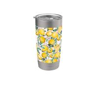Amalfi Lemon Italian Preppy Cute Girl Summer Pattern Vaso térmico de acero inoxidable de doble pared