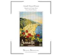 Amalfi Travel Poster Cross Stitch Pattern - Mario Borgoni: Regular and Large Print Cross Stitch Pattern