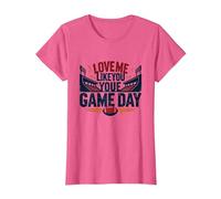 Ámame como amas la pasión de los fanáticos del fútbol del Día del Juego Camiseta, Mujer, Rosa Jaspeado, 3XL