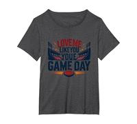 Ámame como amas la pasión de los fanáticos del fútbol del Día del Juego Camiseta, Mujer Tallas Grandes, Jaspeado Oscuro, 6XL Grande