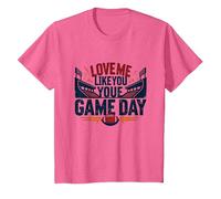 Ámame como amas la pasión de los fanáticos del fútbol del Día del Juego Camiseta, Niños, Rosa Jaspeado, 3 años