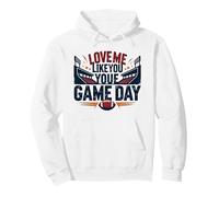 Ámame como amas la pasión de los fanáticos del fútbol del Día del Juego Sudadera con Capucha, Unisex para Adultos, Blanco, XL