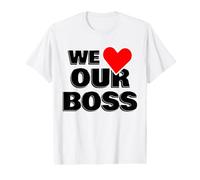 Amamos a Nuestro Jefe con el Signo del corazón Camiseta gráfica económica