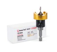 Amana Tool 55227 Avellanador con punta de carburo sin quemaduras y sin cascarones Tope de profundidad ajustable con BB sin empuje, taladro de 3/8 de profundidad x 1/8 de profundidad x 1/4 de pulgada hexagonal de liberación rápida SHK