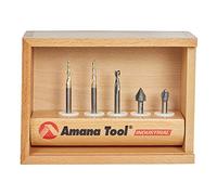 Amana Tool - AMS-127 5-Pc Starter Grabado CNC Router Bit Collection, 1/4 Inch Shank