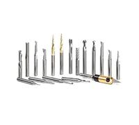 Amana Tool AMS-167 18 piezas de corte de plástico CNC sólido Carburo Advanced Collection, 1/4 pulgadas SHK