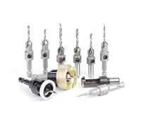 Amana Tool AMS-620 - Juego maestro de rodamientos de bolas con punta de carburo de 10 piezas con tope de profundidad ajustable y sin empuje, sin dañar