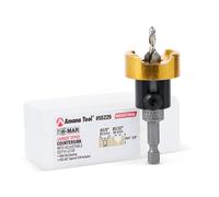 Amana Tool Avellanador con punta de carburo 55229 con tope de profundidad ajustable sin empuje BB, broca de 3/8 de profundidad x 5/32 de profundidad x 1/4 de pulgada hexagonal de liberación rápida SHK