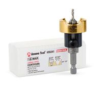Amana Tool Avellanador de 82 grados con tope de profundidad de broca y rodamiento de bolas sin empuje, 55241, taladro de 3/8 de profundidad x 7/64 de profundidad x vástago hexagonal de liberación