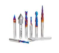 Amana Tool Juego de brocas CNC de uso general, 8 piezas, vástago de 1/4 pulgadas, AMS-174