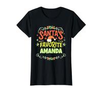Amanda Christmas - Nombre Personalizado de Amanda Camiseta gráfica económica, Mujer, Negro, XL
