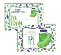 Amanda Creation Divertidas tarjetas de intercambio para el día de San Valentín con temática de pepinillo grande para niños para regalar a amigos y compañeros de clase, treinta (30) tarjetas de relleno