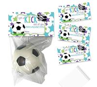 Amanda Creation Pastel I Get A Kick Out Of You Soccer Girl temática feliz día de San Valentín bolsas para bolsas de regalo de fiesta, juego de 20 bolsas con 20 bolsas autoadhesivas también incluidas
