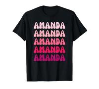 Amanda First Name Minimalist Design Camiseta gráfica económica, Hombre, Negro, M
