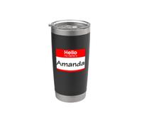 Amanda, Hola, me llamo Etiqueta, insignia Vaso térmico de acero inoxidable de doble pared