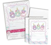 AmandaCreation - Invitaciones de fiesta de cumpleaños para niñas, 20 tarjetas de 12,7 x 17,78 cm, con veinte sobres blancos