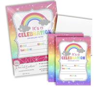 AmandaCreation - Invitaciones para fiestas de cumpleaños con 20 sobres blancos de 12,7 x 17,78 cm