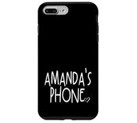Amanda's Phone Amanda Nombre Personalizado Blanco Negro Carcasa para iPhone 7 Plus/8 Plus