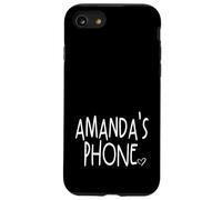 Amanda's Phone Amanda Nombre Personalizado Blanco Negro Carcasa para iPhone SE (2020) / 7 / 8