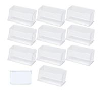 AMANDELIZABE 10 soportes transparentes para tarjetas de visita con 1 colección transparente de hojas sueltas A6, resistente caja para tarjetas de visita, caja de presentación duradera para tarjetas de