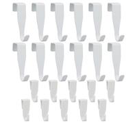 AMANDELIZABE 12 ganchos de acero al carbono con 10 ganchos de plástico, ganchos de puerta para colgar ropa, ganchos de puerta para cocina, baño, dormitorio (blanco)
