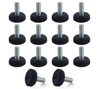 AMANDELIZABE 14 Patas Ajustables para Muebles, Patas Ajustables en Altura, Patas de Mesa y Niveladoras, M6 x 20 mm, Negro