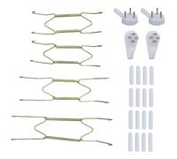 AMANDELIZABE 4 soportes para platos de pared en forma de W, soporte invisible para platos de pared con 4 clavos sin dejar rastros y 16 cubiertas protectoras de ganchos