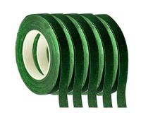 AMANDELIZABE 5 Rollos Floristería Cinta Verde, Autoadhesiva, Cintas Floratape para Ramo de flores, Embalaje de flores Tallo, DIY Fabricación Artesanal, Guirnalda, Boda