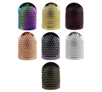 AMANDELIZABE 7 unidades de dedal ajustables, para costura, dedal de dedos, protector de anillo, dedal para costura a mano, manualidades, bordado, casa (multicolor)