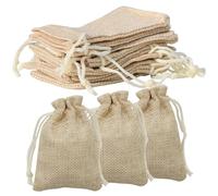AMANDELIZABE Bolsas de yute, 110 bolsas de yute con cordón, 9 x 7 cm, pequeñas bolsas de regalo, bolsas de lino, pequeñas bolsas de yute, bolsas de yute naturales para joyas, manualidades