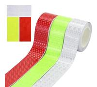 AMANDELIZABE Cinta reflectante autoadhesiva, 3 rollos/3 m, recortable, cinta reflectante fuerte reflectante, cinta reflectante para seguridad en el tráfico vial - 2,5 cm de ancho
