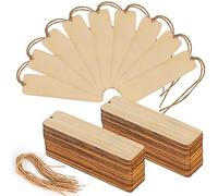 AMANDELIZABE Juego de 75 Marcadores de Madera en Blanco, 60 Unidades, Pinceles de Colores, Rectangulares, Marcadores Vacíos con Agujeros, para Manualidades, Regalos de 12 x