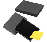 AMANDELIZABE Kit caja de joyería pequeña caja de regalo 2 piezas pequeña caja de joyería para collar, pulsera, anillo, pendientes, embalaje de regalo (negro)