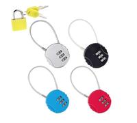 AMANDELIZABE Lote de 4 candados código de 3 dígitos, con 1 candado amarillo, para maleta de avión, equipaje, bolsa, armario, viaje, resistente al corte y a la intemperie, 4 colores