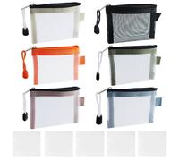 AMANDELIZABE Pack de 5 mini bolsillos de malla con cremallera, organizador de maquillaje, portátil, viaje, neceser de maquillaje, kit de accesorios de belleza, monedero, con 5 almohadillas de algodón