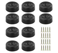 AMANDELIZABE Patas para muebles, color negro, 10 unidades, redondas, diámetro 33 x altura 13 mm, patas de plástico para muebles, sofás, patas con 8 tornillos para armario, sofá, silla