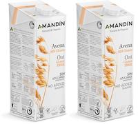 Amandin Bebida Ecológica De Avena Sin Gluten 1 L (Paquete de 2)