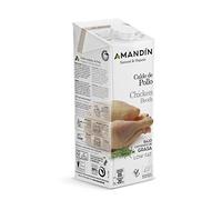 Amandin Caldo de Pollo - Paquete de 6 x 1000 ml - Total: 6000 ml